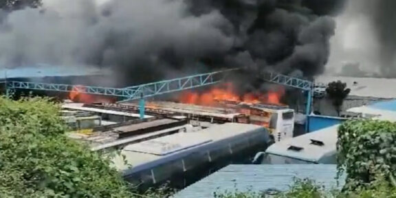 Fire Accident at Bengaluru Bus garage